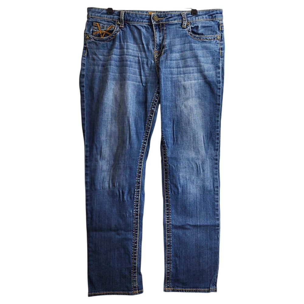 KUT from the KLOTH Jeans Womens 16 Blue Straight Leg Whisker Casual Stretch